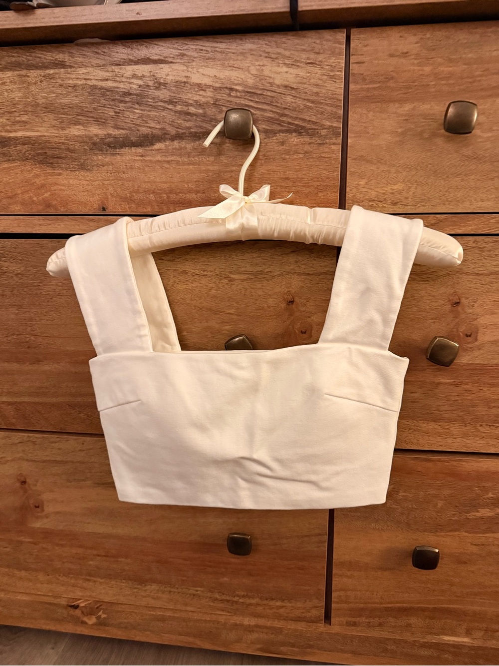 Love bonito White Square-Neck Crop Top